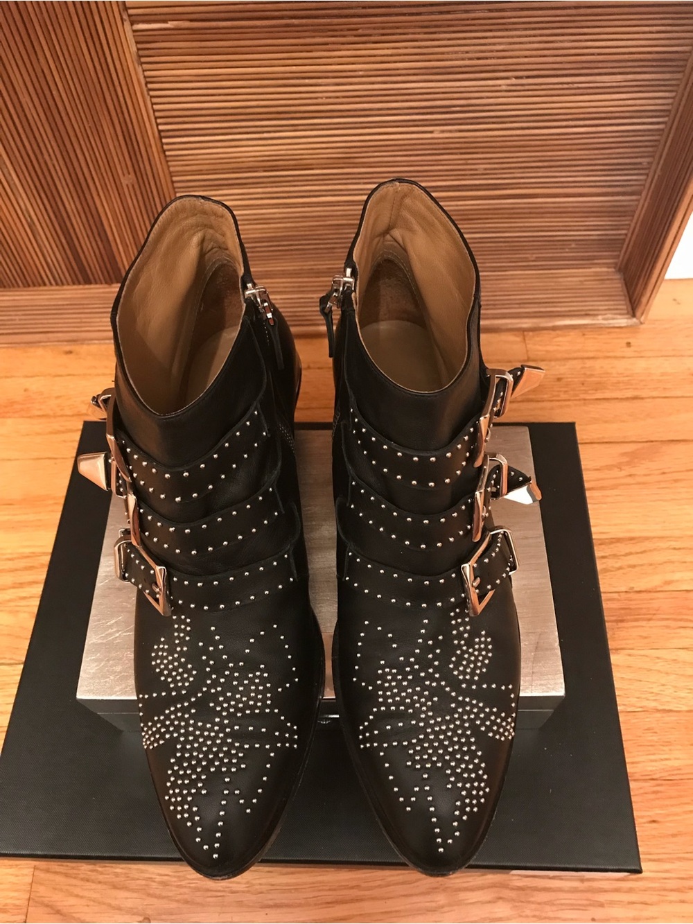 Chloé Susanna Black Studded Ankle Boots